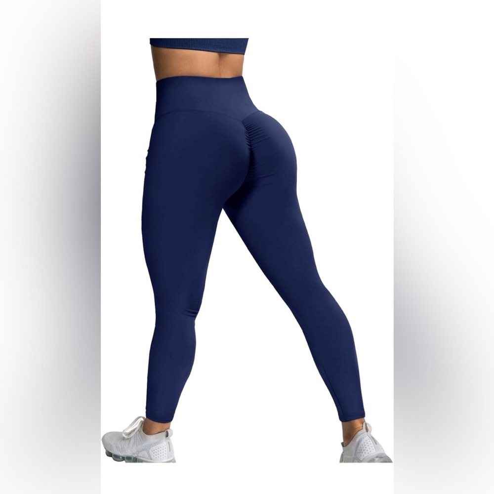 Navy Blue High-Waisted Leggings